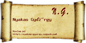 Nyakas György névjegykártya